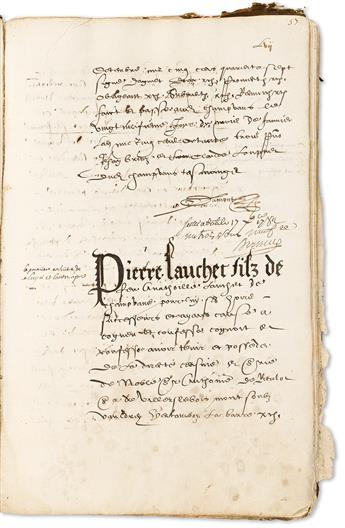 Manuscript on Paper, Notarys Logbook. France: 1581-1781.